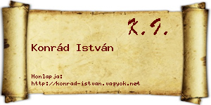 Konrád István névjegykártya